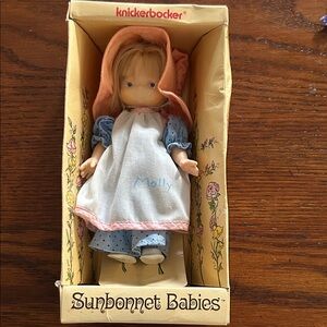Vintage Sunbonnet Babies Doll with Pink and Blue Outfit